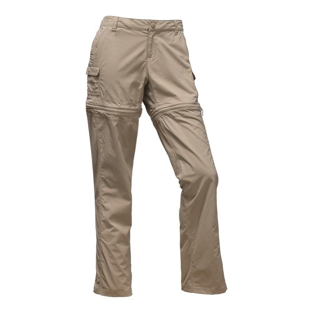 The North Face Convertible Pants -Women Medium-Hiking Beige Zip-Off Nylon Cargo
